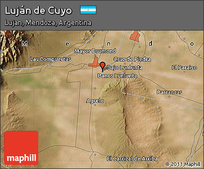 Satellite Map of Luján De Cuyo