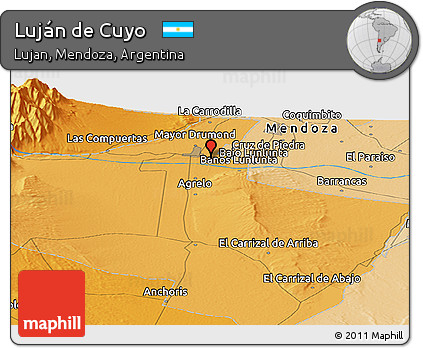 Political Panoramic Map of Luján De Cuyo