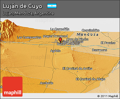Political Panoramic Map of Luján De Cuyo
