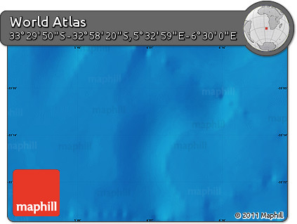 Physical Map of the Area around 33° 14' 5" S, 6° 1' 30" E