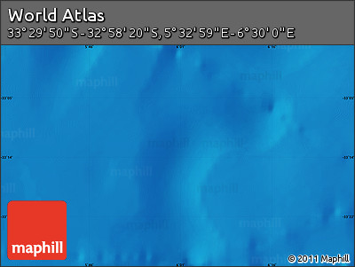 Physical Map of the Area around 33° 14' 5" S, 6° 1' 30" E