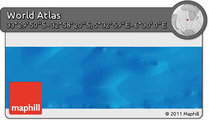 Physical Panoramic Map of the Area around 33° 14' 5" S, 6° 1' 30" E