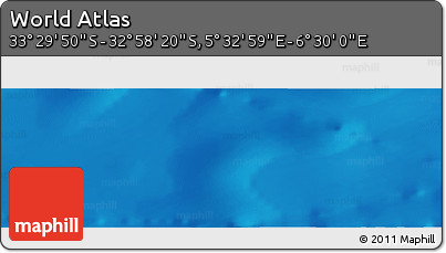 Physical Panoramic Map of the Area around 33° 14' 5" S, 6° 1' 30" E