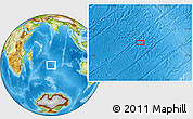 Physical Location Map of the area around 33° 14' 5" S, 72° 19' 29" E