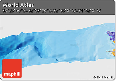 Political Panoramic Map of the Area around 33° 14' 5" S, 72° 10' 30" W