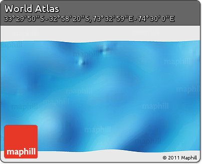 Physical 3D Map of the Area around 33° 14' 5" S, 74° 1' 30" E