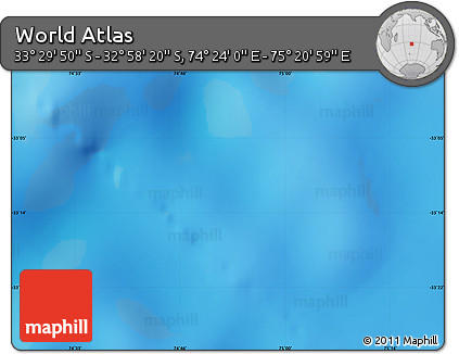 Physical Map of the Area around 33° 14' 5" S, 74° 52' 30" E