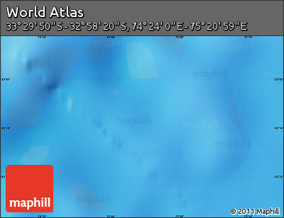 Physical Map of the Area around 33° 14' 5" S, 74° 52' 30" E