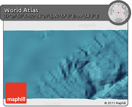 Satellite 3D Map of the Area around 33° 14' 5" S, 77° 25' 30" E