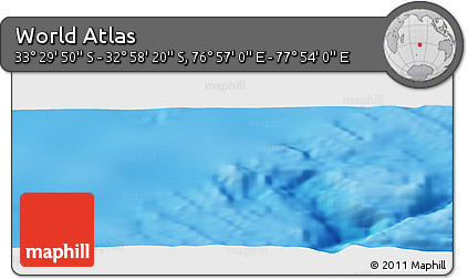 Physical Panoramic Map of the Area around 33° 14' 5" S, 77° 25' 30" E