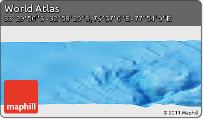 Physical Panoramic Map of the Area around 33° 14' 5" S, 77° 25' 30" E