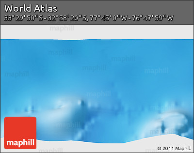 Physical 3D Map of the Area around 33° 14' 5" S, 77° 16' 30" W