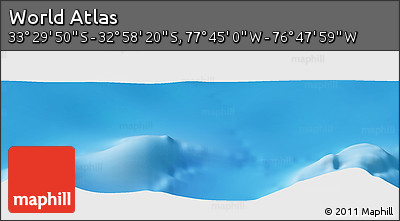 Physical Panoramic Map of the Area around 33° 14' 5" S, 77° 16' 30" W