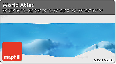 Physical Panoramic Map of the Area around 33° 14' 5" S, 77° 16' 30" W