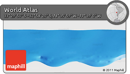 Physical Panoramic Map of the Area around 33° 14' 5" S, 78° 7' 30" W