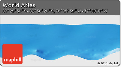 Physical Panoramic Map of the Area around 33° 14' 5" S, 78° 7' 30" W