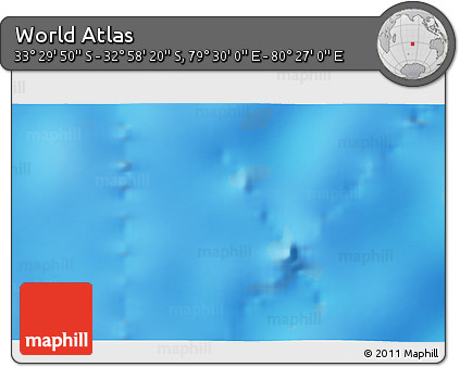 Physical 3D Map of the Area around 33° 14' 5" S, 79° 58' 29" E