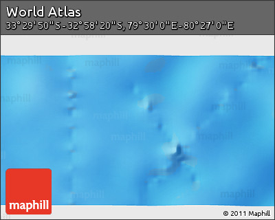 Physical 3D Map of the Area around 33° 14' 5" S, 79° 58' 29" E