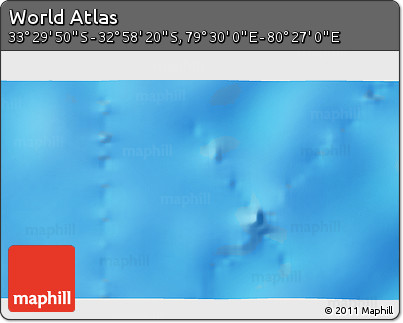 Physical 3D Map of the Area around 33° 14' 5" S, 79° 58' 29" E