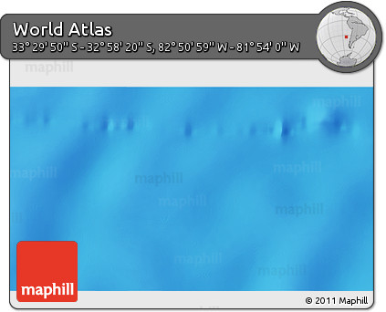 Physical 3D Map of the Area around 33° 14' 5" S, 82° 22' 30" W