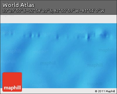 Physical 3D Map of the Area around 33° 14' 5" S, 82° 22' 30" W