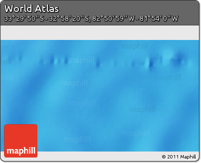 Physical 3D Map of the Area around 33° 14' 5" S, 82° 22' 30" W
