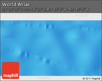 Shaded Relief 3D Map of the Area around 33° 14' 5" S, 83° 13' 29" W