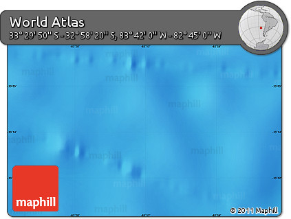 Physical Map of the Area around 33° 14' 5" S, 83° 13' 29" W