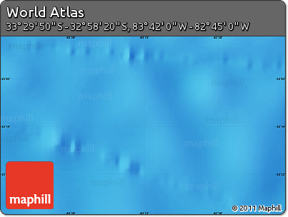 Physical Map of the Area around 33° 14' 5" S, 83° 13' 29" W