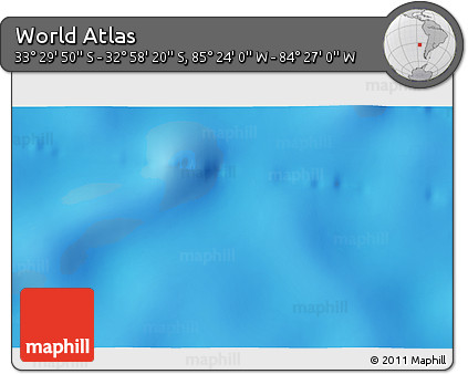 Physical 3D Map of the Area around 33° 14' 5" S, 84° 55' 30" W