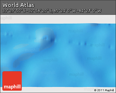 Physical 3D Map of the Area around 33° 14' 5" S, 84° 55' 30" W