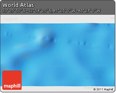 Physical 3D Map of the Area around 33° 14' 5" S, 84° 55' 30" W