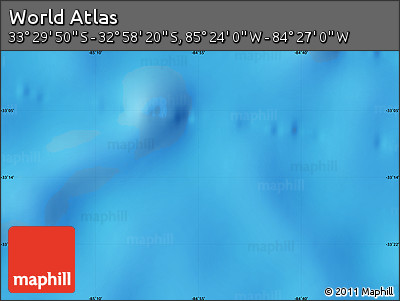 Physical Map of the Area around 33° 14' 5" S, 84° 55' 30" W