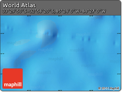 Physical Map of the Area around 33° 14' 5" S, 84° 55' 30" W