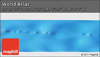Physical Panoramic Map of the Area around 33° 14' 5" S, 86° 37' 30" W