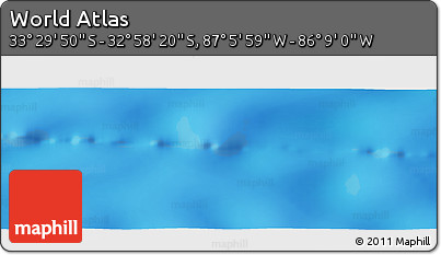 Physical Panoramic Map of the Area around 33° 14' 5" S, 86° 37' 30" W
