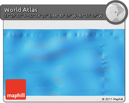 Physical 3D Map of the Area around 33° 14' 5" S, 88° 19' 29" W