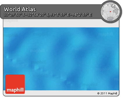 Physical 3D Map of the Area around 33° 14' 5" S, 93° 34' 29" E