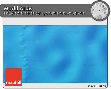 Physical 3D Map of the Area around 33° 14' 5" S, 95° 16' 30" E