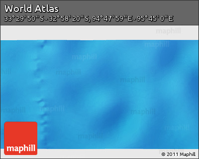 Physical 3D Map of the Area around 33° 14' 5" S, 95° 16' 30" E