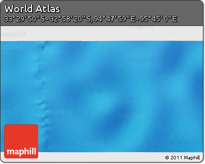 Physical 3D Map of the Area around 33° 14' 5" S, 95° 16' 30" E