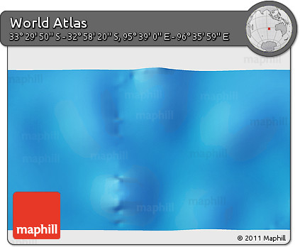 Shaded Relief 3D Map of the Area around 33° 14' 5" S, 96° 7' 30" E