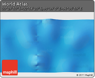 Shaded Relief 3D Map of the Area around 33° 14' 5" S, 96° 7' 30" E