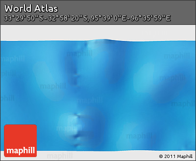 Shaded Relief 3D Map of the Area around 33° 14' 5" S, 96° 7' 30" E
