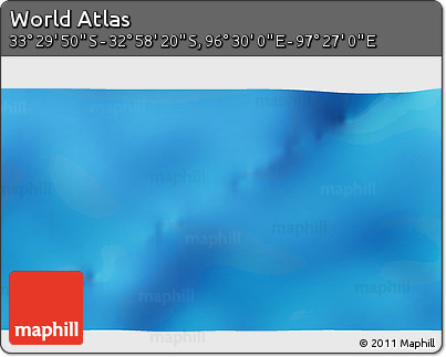 Physical 3D Map of the Area around 33° 14' 5" S, 96° 58' 29" E