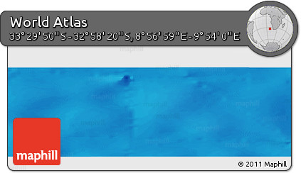 Physical Panoramic Map of the Area around 33° 14' 5" S, 9° 25' 30" E