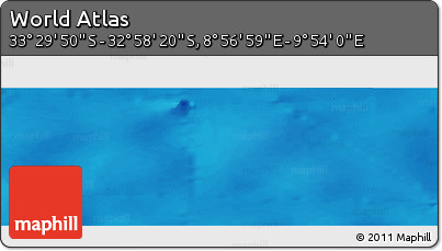 Physical Panoramic Map of the Area around 33° 14' 5" S, 9° 25' 30" E