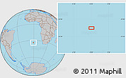 Gray Location Map of the area around 33° 42' 13" S, 0° 46' 30" W