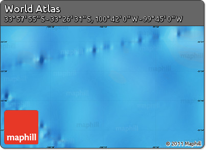 Shaded Relief Map of the Area around 33° 42' 13" S, 100° 13' 29" W