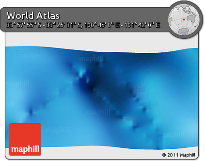 Physical 3D Map of the Area around 33° 42' 13" S, 101° 13' 29" E